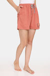 Rosaline Joy Sticks Knit Cotton Shorts - Burnt Sienna — thumbnail 2